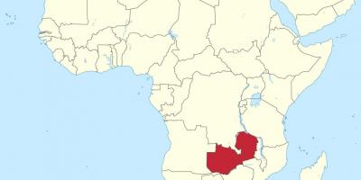 Χάρτης της αφρικής δείχνει Ζάμπια