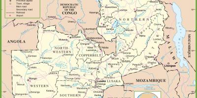 Ο χάρτης της Ζάμπια